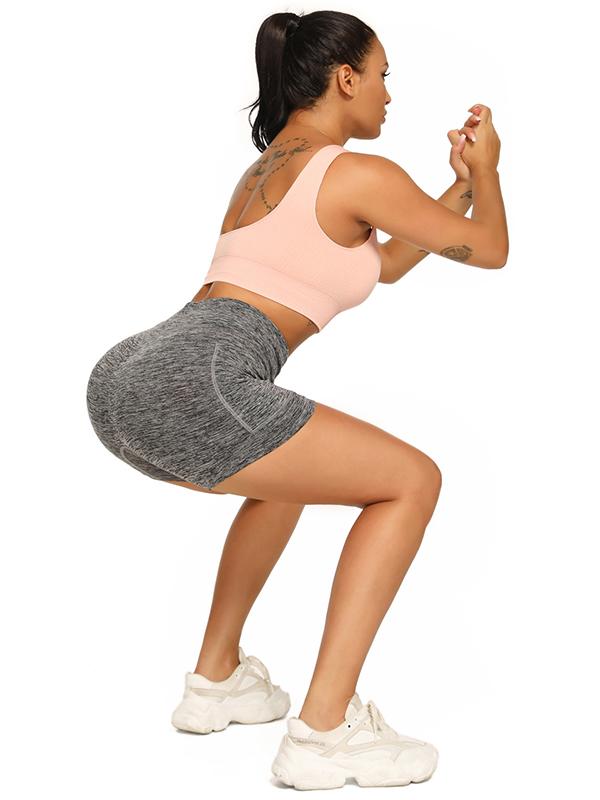 Wrap High-Waisted Pocket Quick Dry Sports Shorts