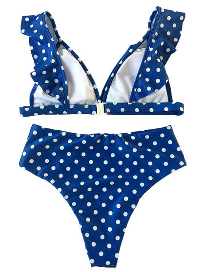 Polka-dot Printed Bikinis Swimwear