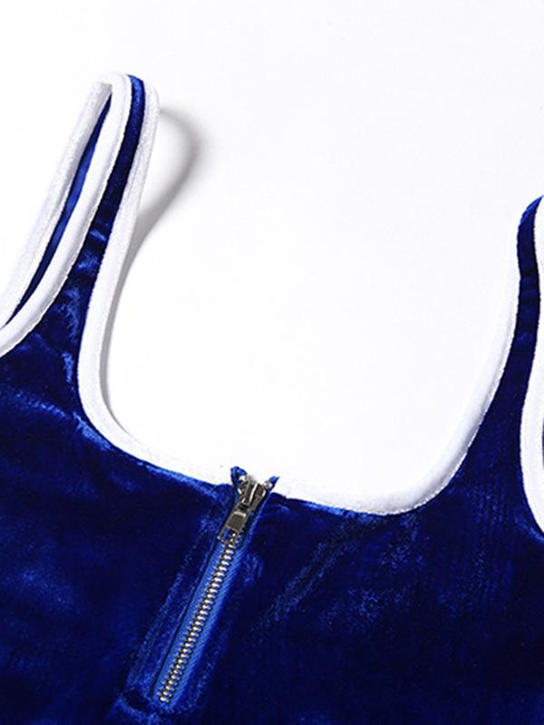 Drawstring Velvet Bodysuits&Pants Sports Suits