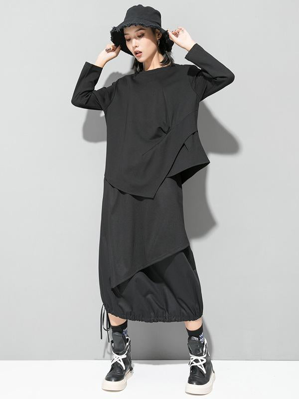 Original Irregularity Solid T-Shirts Tops