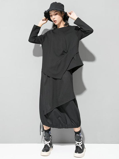 Original Irregularity Solid T-Shirts Tops
