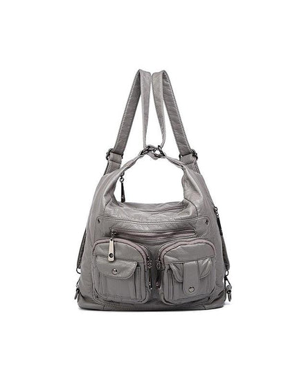 Multi-pockets Backpack Solid Multi-carry Crossbody Bag