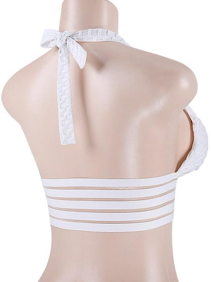 Printed Color Contrast Bandage Sports Bra