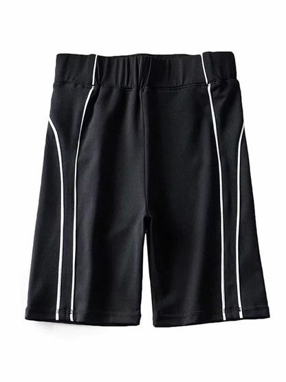 Striped Elastic Sport Shorts