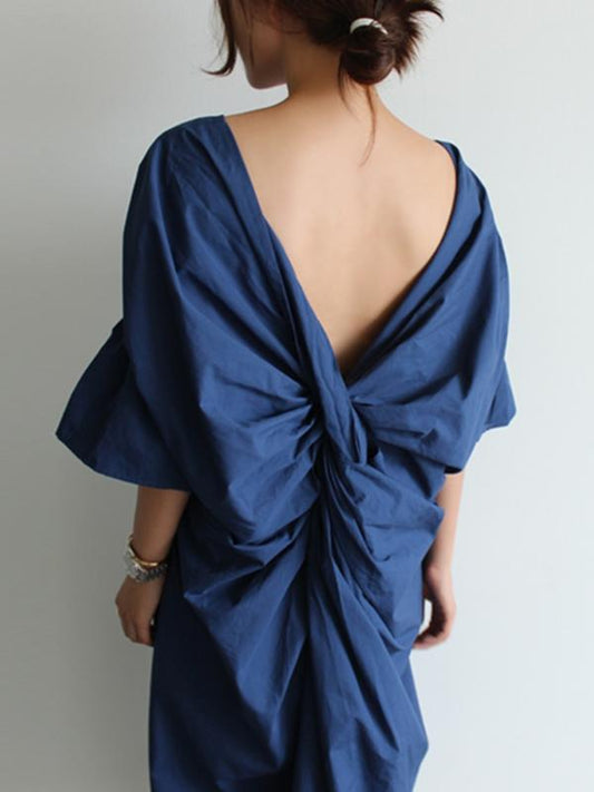 Plus Size V-Back Ruffled Maxi Dresses