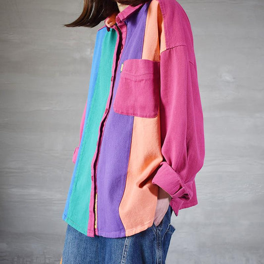 Buykud Colour Blocks Single Pocket Casual Shirt