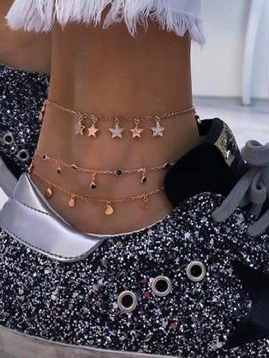 Crystal Star Three-piece Footchain