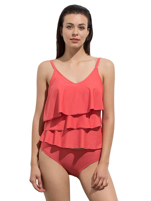 Falbala Plain Tankinis Swimwear