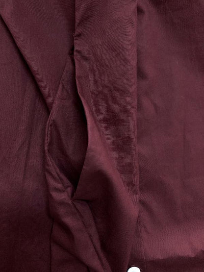 Burgundy Casual Long Sleeves Long Dress