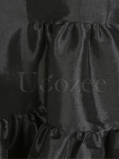 Retro Puff Sleeves Cropped Falbala Mini Dress