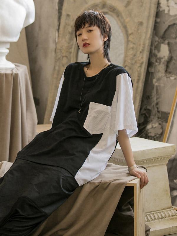 Loose Simple Split-joint T-Shirt