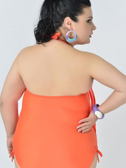 Plus Size Tassels Plain Bikinis Swimwear