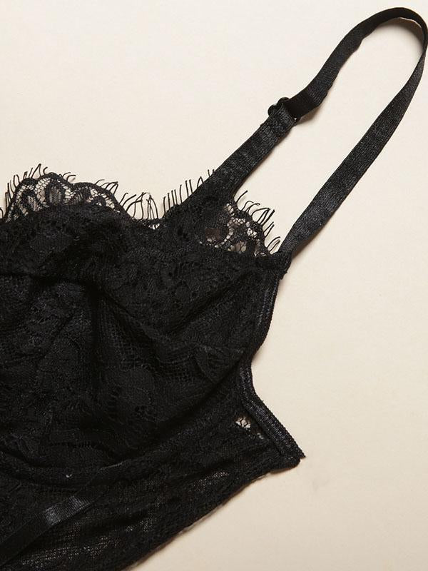 Lace Split-Joint Underwired Bodysuit Lingerie