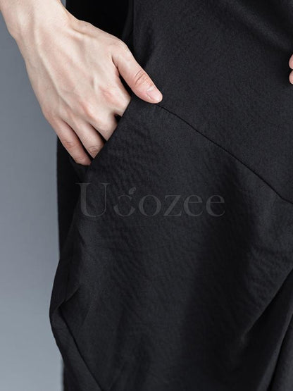 Loose Solid Retro Hemline Midi Dress