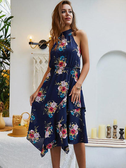 Sleeveless Printed Bohemia Midi Dress