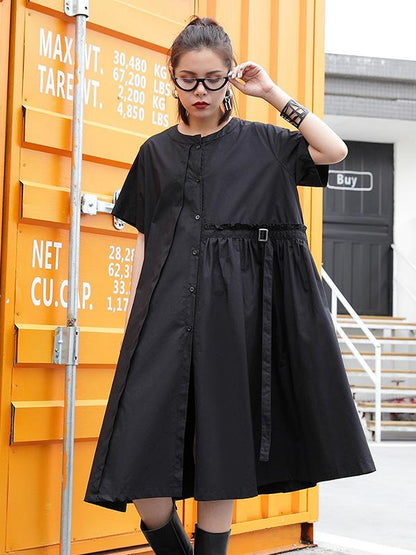 Loose Belt Split-joint Dress