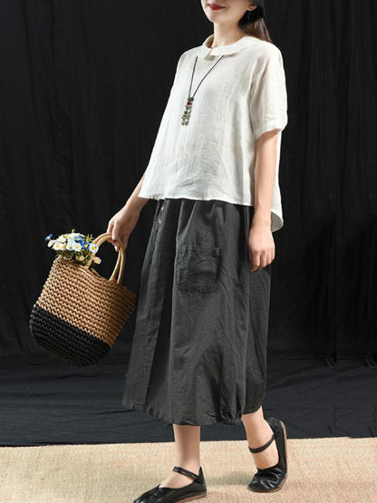 Vintage Casual Linen Skirt