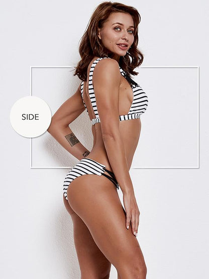 Stripes Bralette Bikinis Swimwear