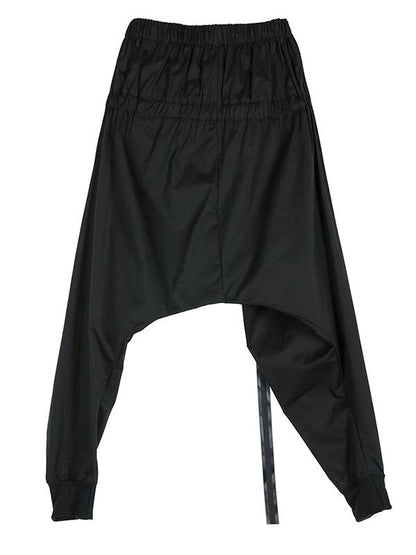 Elastic Waist Design Black Harem Pants