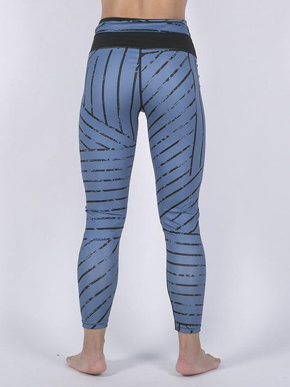 Striped Split-joint Fitness Sports Leggings