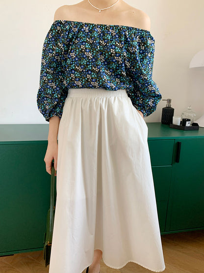 Urban Solid Color Pleated A-Line Skirts