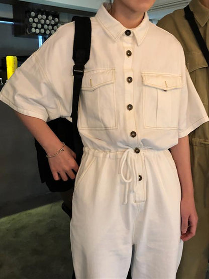 Loose Lace-up Overall