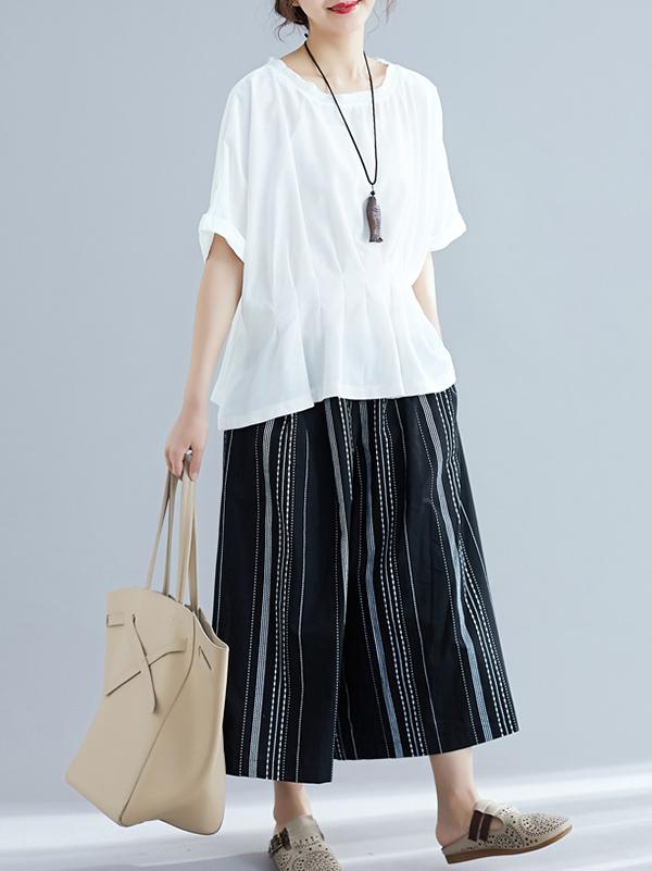 New Loose Elastic Waist Design T-Shirt