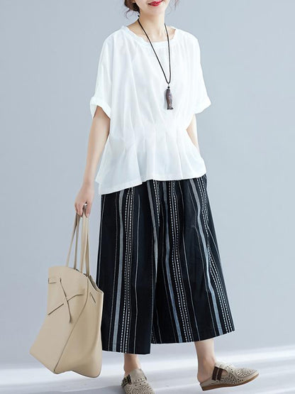 New Loose Elastic Waist Design T-Shirt