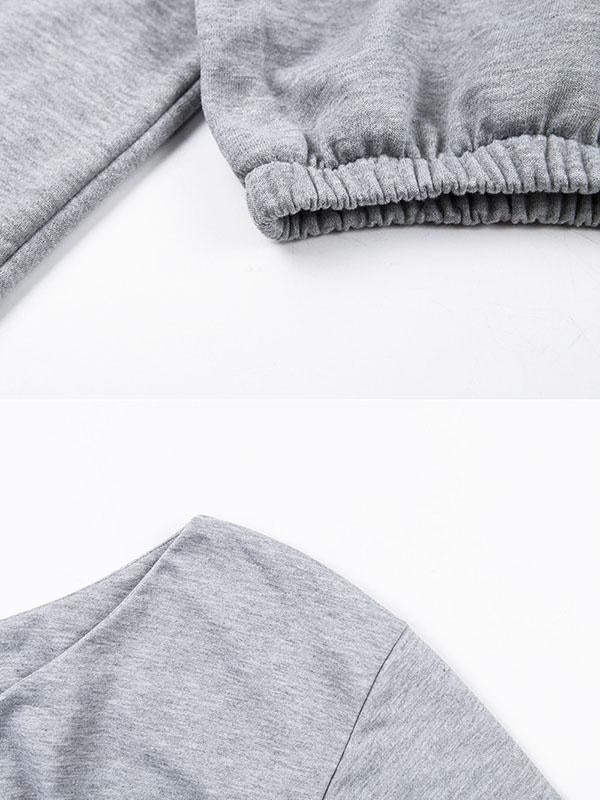 Sports V-Neck Hoodies&Sweatshirt Tops