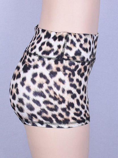 Leopard Printed Lift The Hips Yoga Shorts