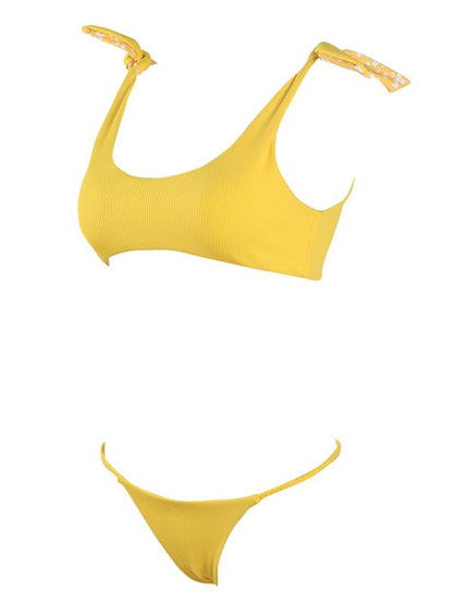 Braided Ribbed Bikini Swimsuit