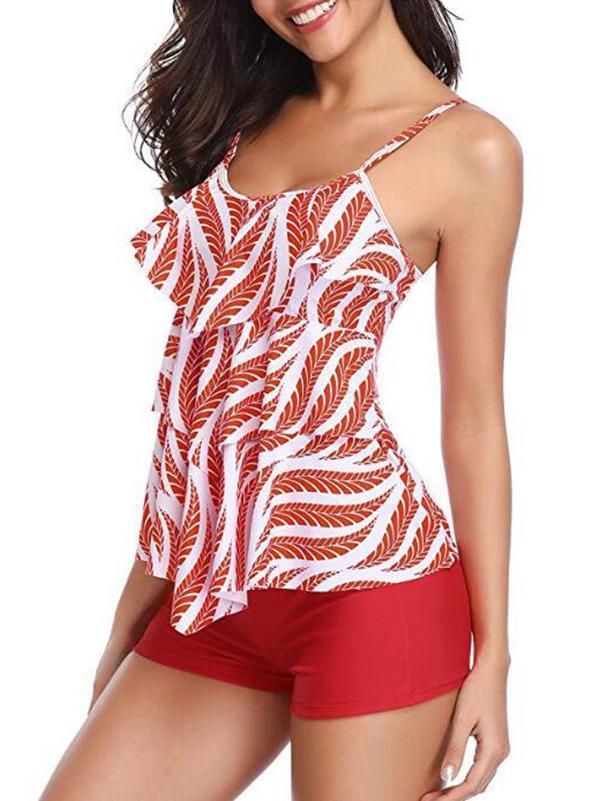 Retro Multi-Layered Tankini Swimwear