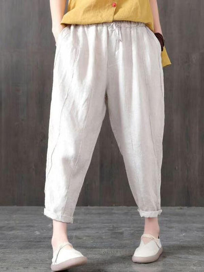 Vintage Loose Solid Harem Pants