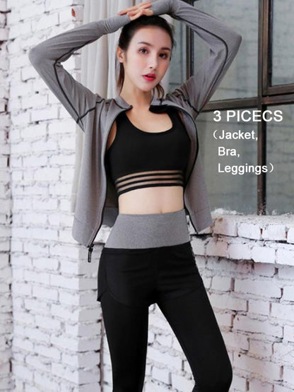 Solid Multiple Pieces Workout Yoga Suits