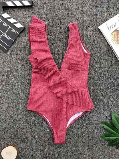 Sexy Beach Ruffled One-piece Swimsuit