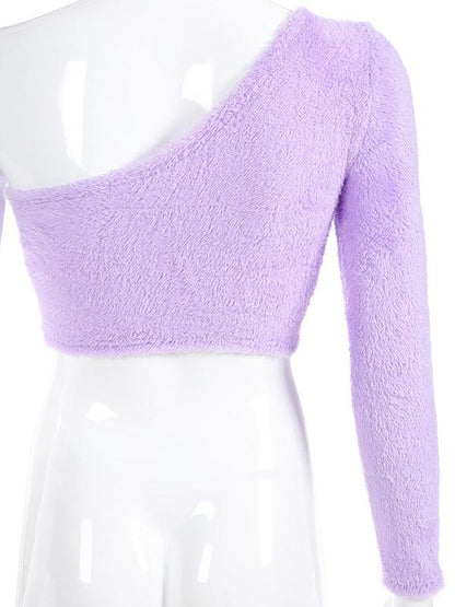 One Shoulder Cropped Sweater