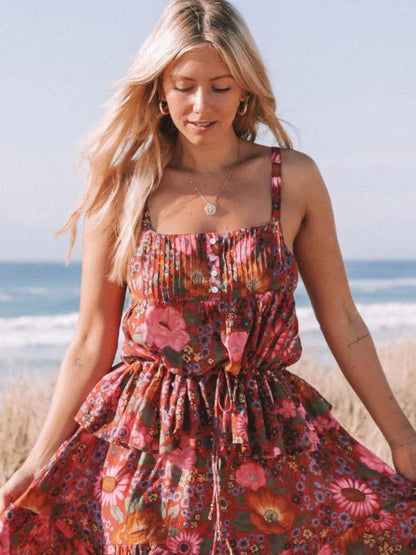 Printed Lace-up Tanks