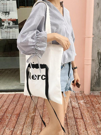 Canvas Silk Ribbon Bag