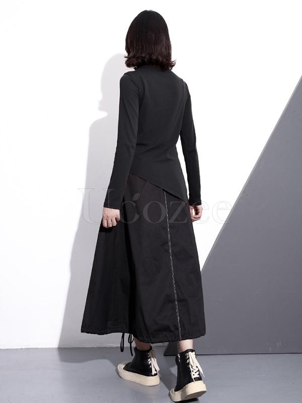 Letter Printed High-neck Bottoming T-shirt