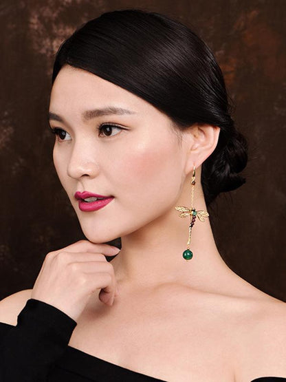 Original Vintage Asymmetric Agate Eardrop