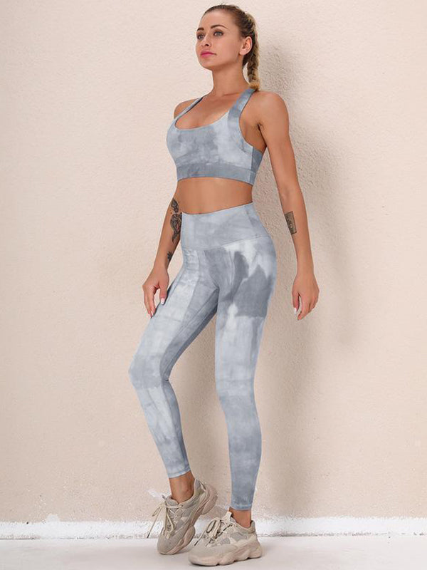 Tie-Dyed Bra&Leggings Suits