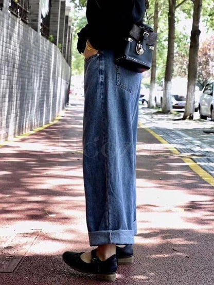 Original Adjustable Waist Wide Leg Jean Pants