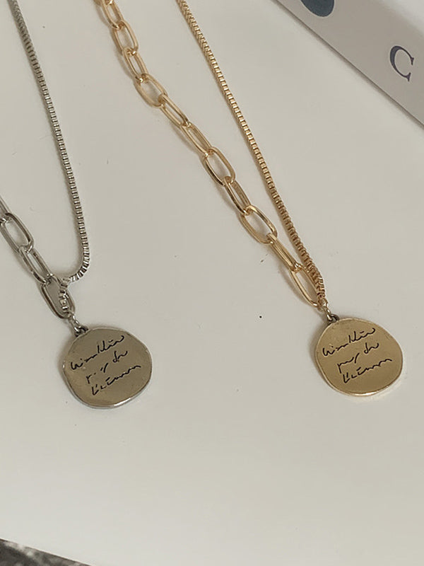 Simple Chic Normcore Alloy Geometry Pendant Chain Necklace