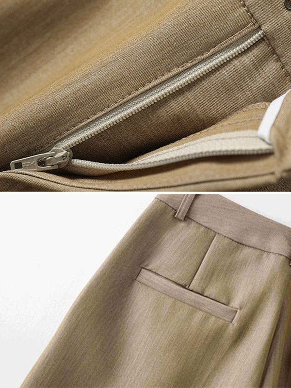 Original Pleats Empire Solid Wide Leg Shorts