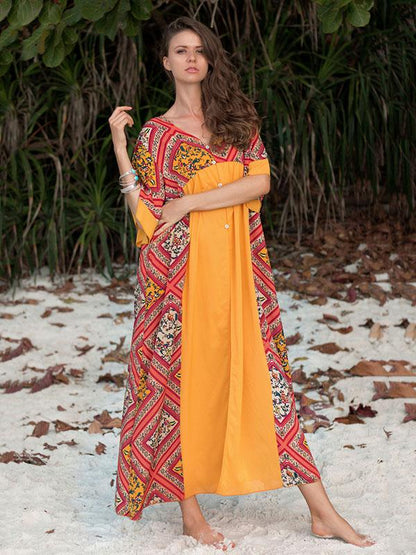 Loose Plus Size Split-front Beach Maxi Dresses