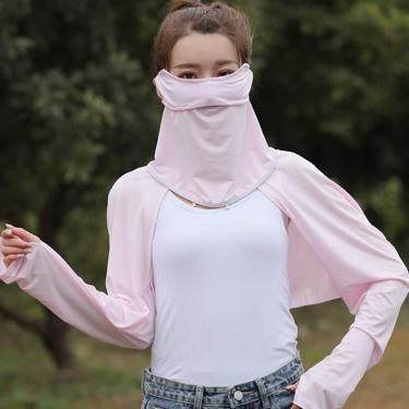 Solid Color Breathable Ice Silk Eye And Neck Protection Mask