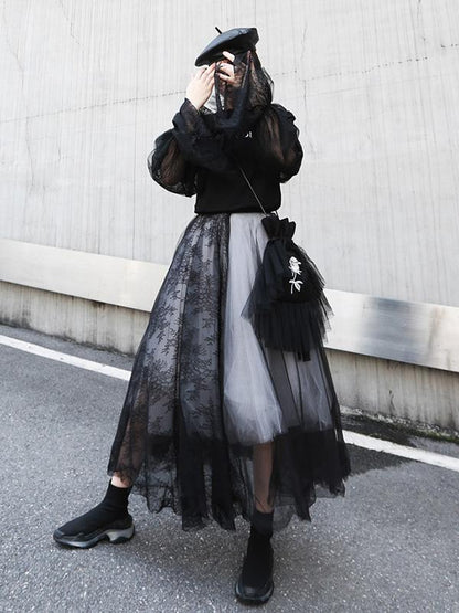 Casual Grenadine Bubble Skirt
