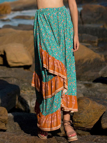Falbala Loose Printed Bohemia Skirt Bottom