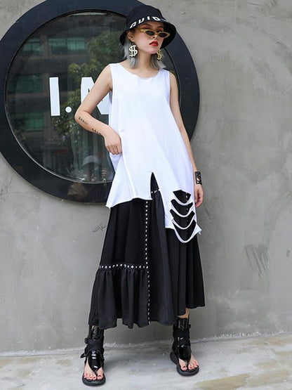 Loose Shredded Braces Dress