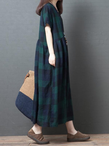 Oversize Plaid Fashion Dress